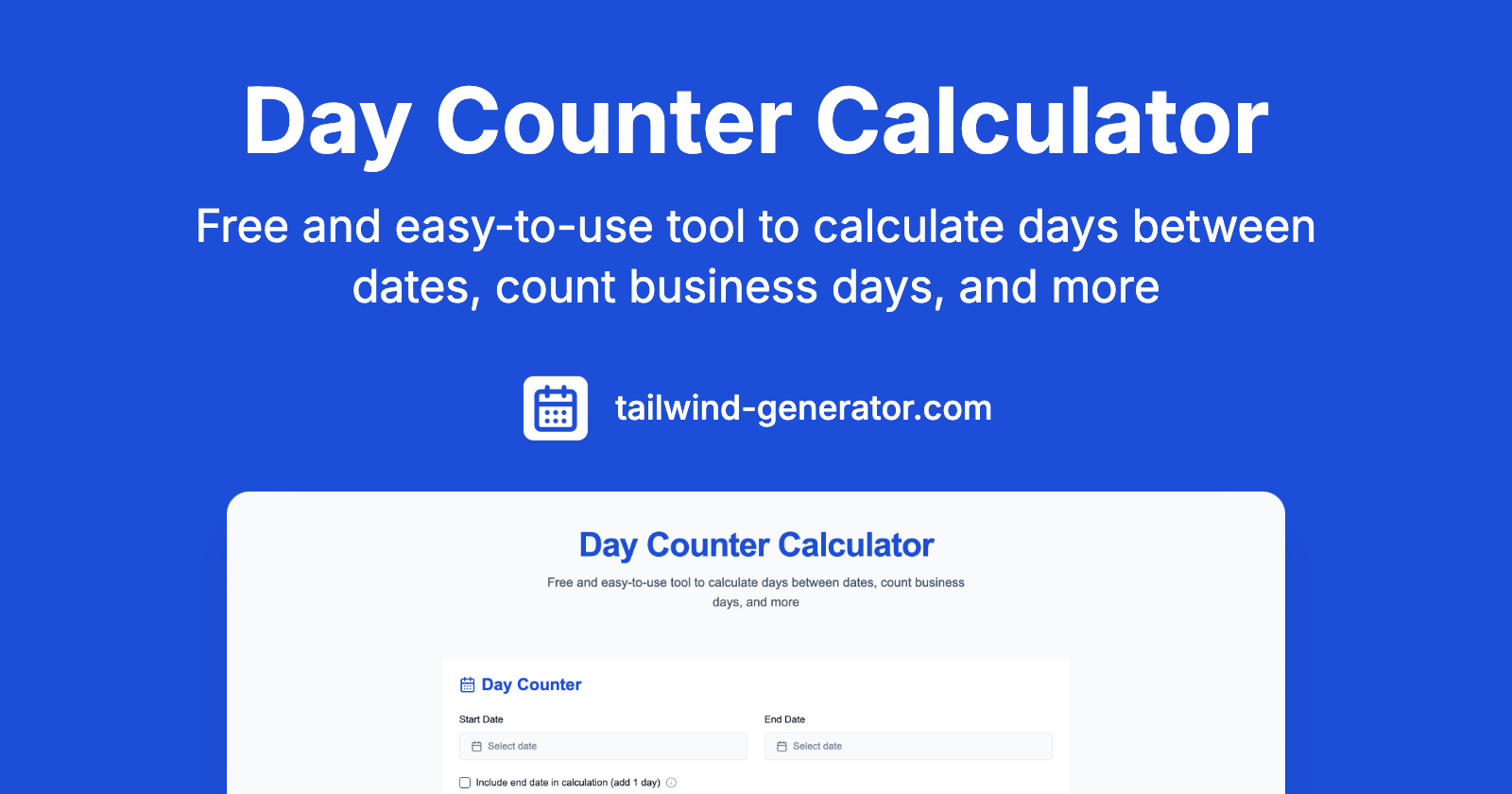 Day Counter Calculator | Calculate Days Between Dates | Day Counter ...